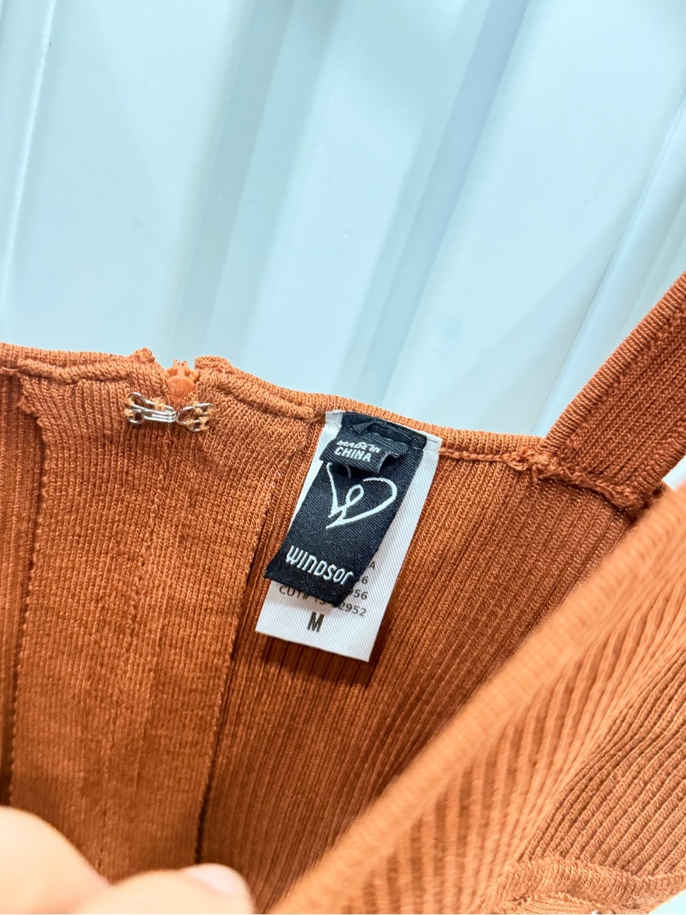 Windsor Rust Brown Crochet Bustier Tank Top - Picture 3 of 4